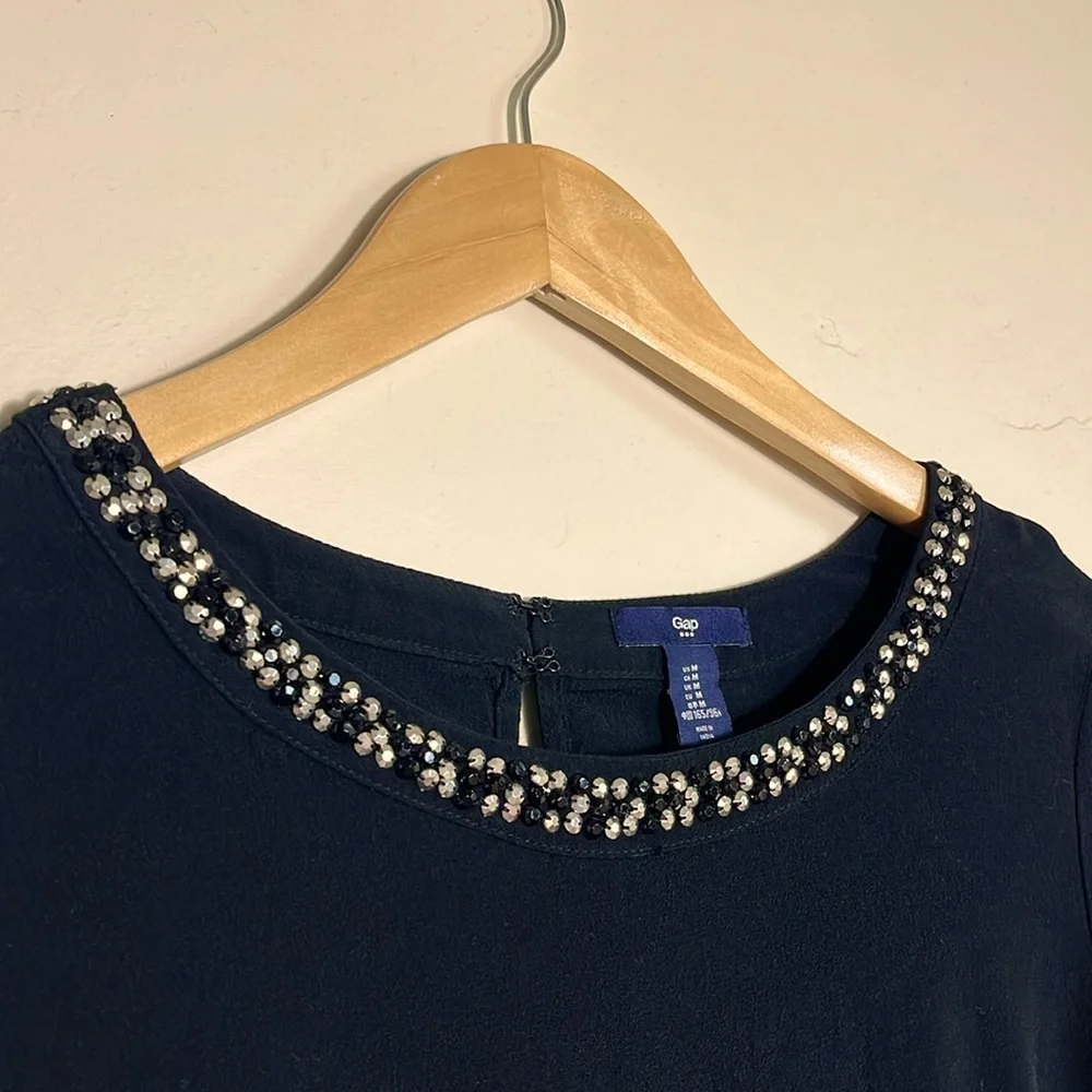 Elegant Black Beaded Women's Top - Picture 2 of 6